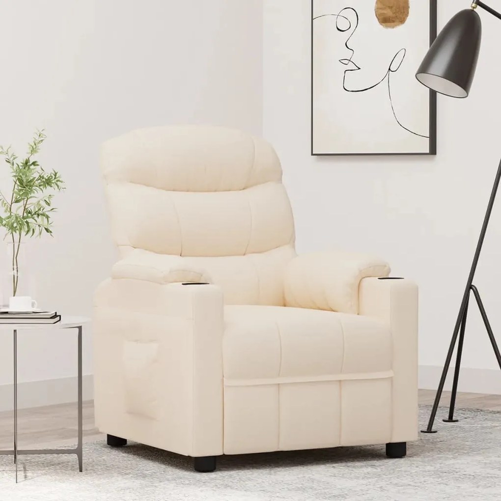 Poltrona reclinável tecido cor creme