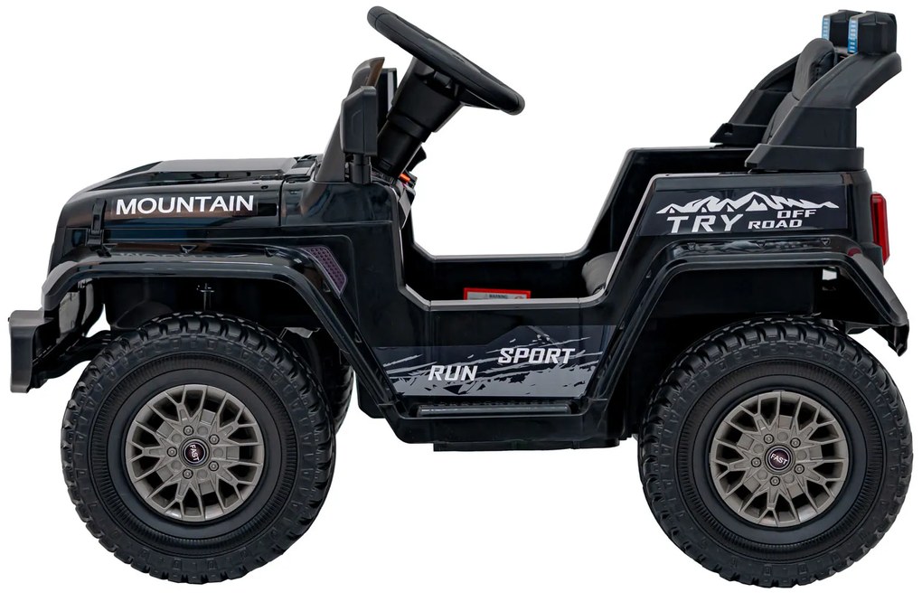 Carro elétrico para Crianças Off Road MOUNTAIN 12V Rodas Espuma EVA, Assento Couro ecológico Preto