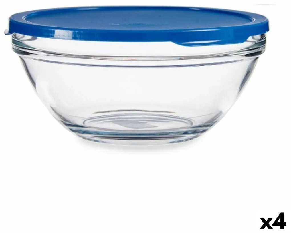 Lancheira Redonda com Tampa Chefs Azul 2,5 L 23,7 x 10,1 x 23,7 cm (4 Unidades)