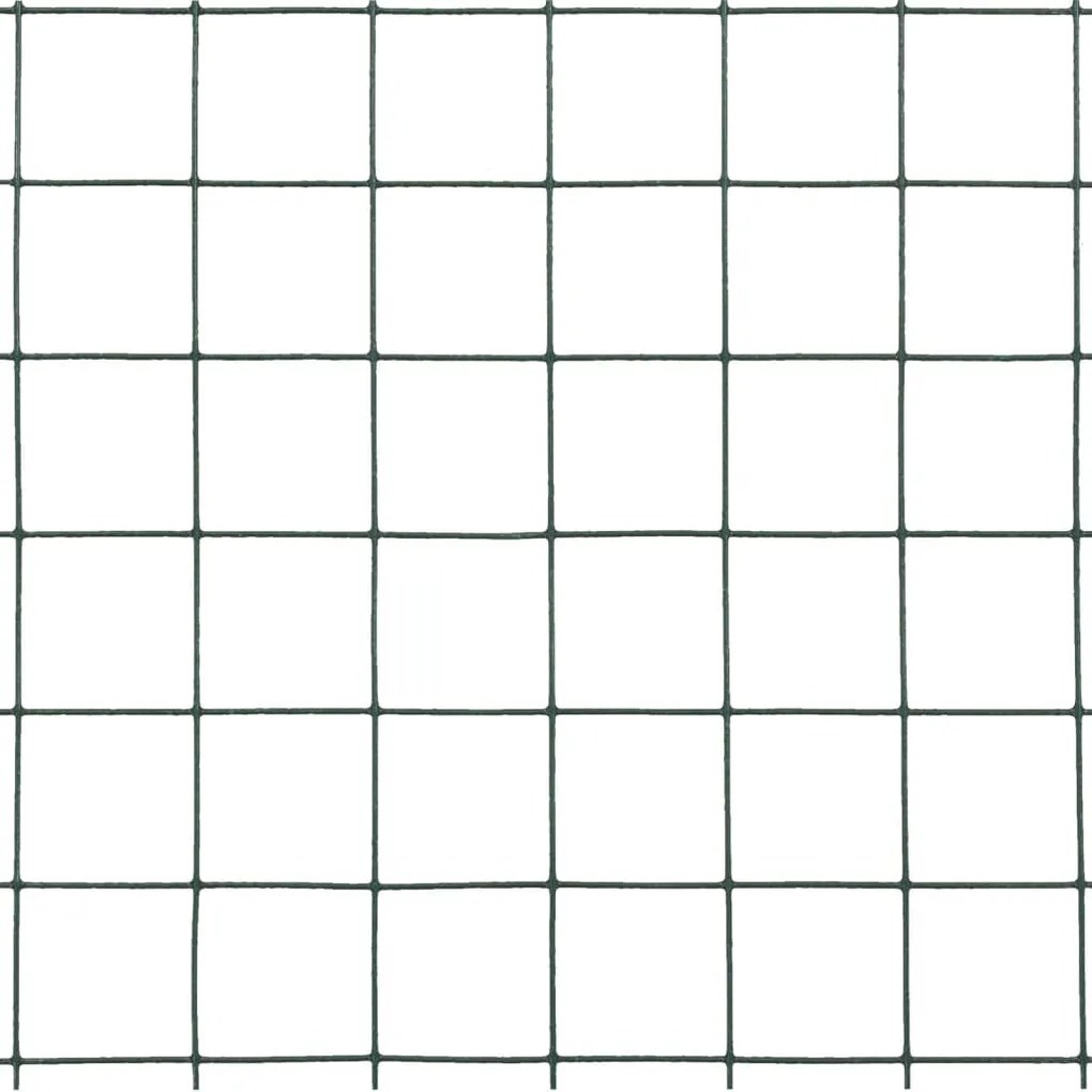 Cerca arame galinheiro 10x1,5 m aço c/ revestimento PVC verde