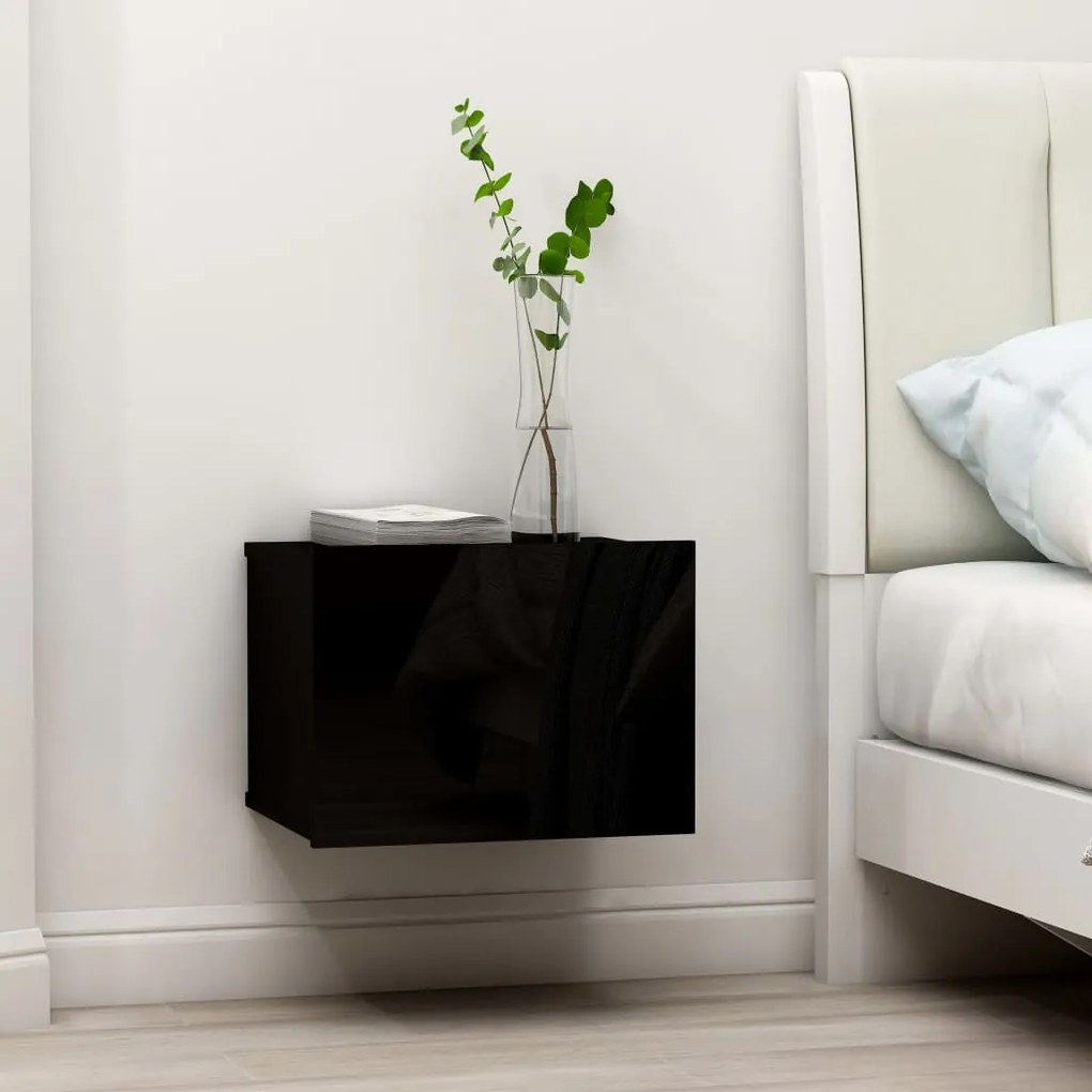 vidaXL Mesa de cabeceira 40x30x30 cm derivados de madeira preto