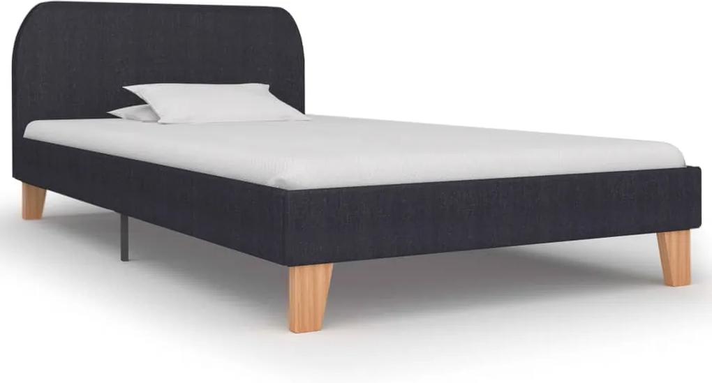 Estrutura de cama em tecido 90x200 cm cinzento-escuro