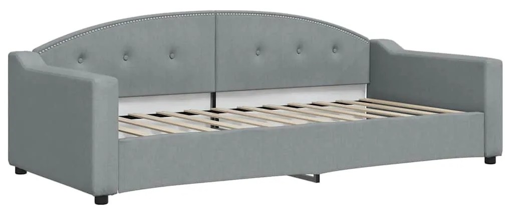 Sofá-cama c/ gavetão e gavetas 90x200 cm tecido cinzento-claro