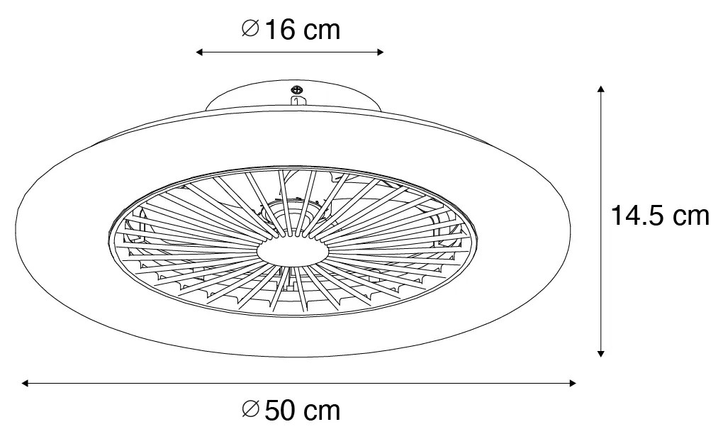 LED Ventilador de teto branco 50 cm com efeito de estrela e comando remoto - Climo Moderno