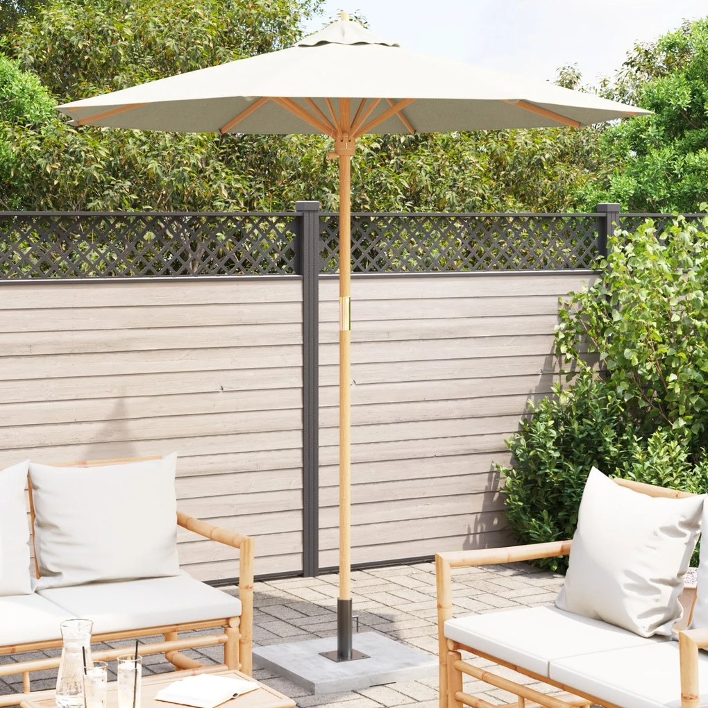 Parasol de Jardim Creme Branco 217x230 cm Bambu