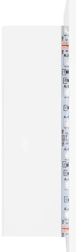 Armário espelhado casa banho c/ LED 60x12x45 cm acrílico branco