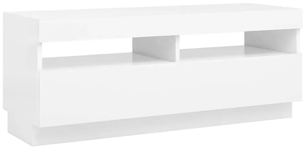 Móvel de TV com luzes LED 100x35x40 cm branco