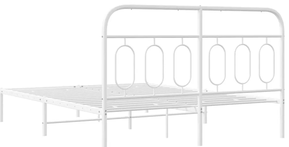 Estrutura de cama com cabeceira 150x200 cm metal branco