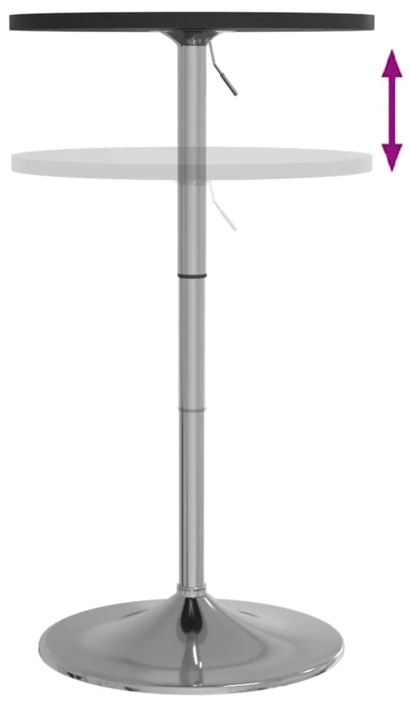 Mesa de bar 50x50x90 cm derivados de madeira/aço cromado preto