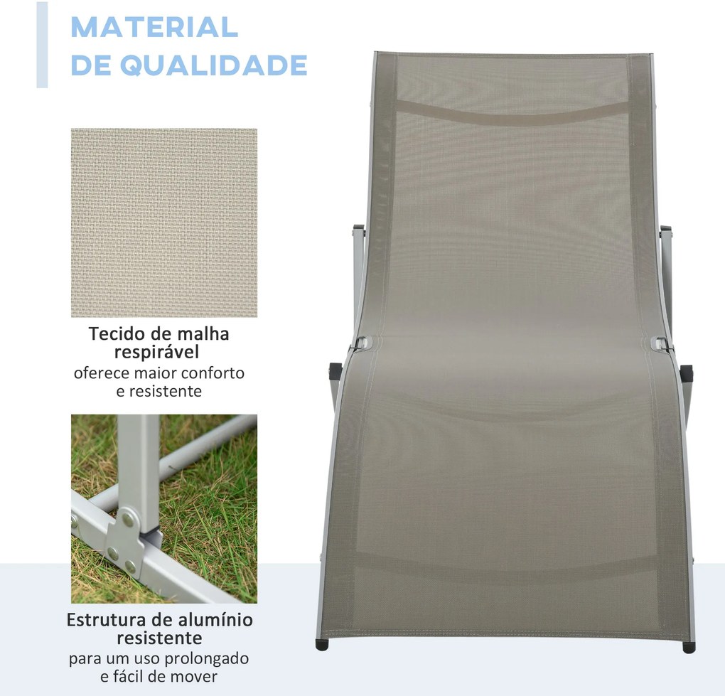 Conjunto de 2 Espreguiçadeiras de Jardim em Forma de S com Estrutura d
