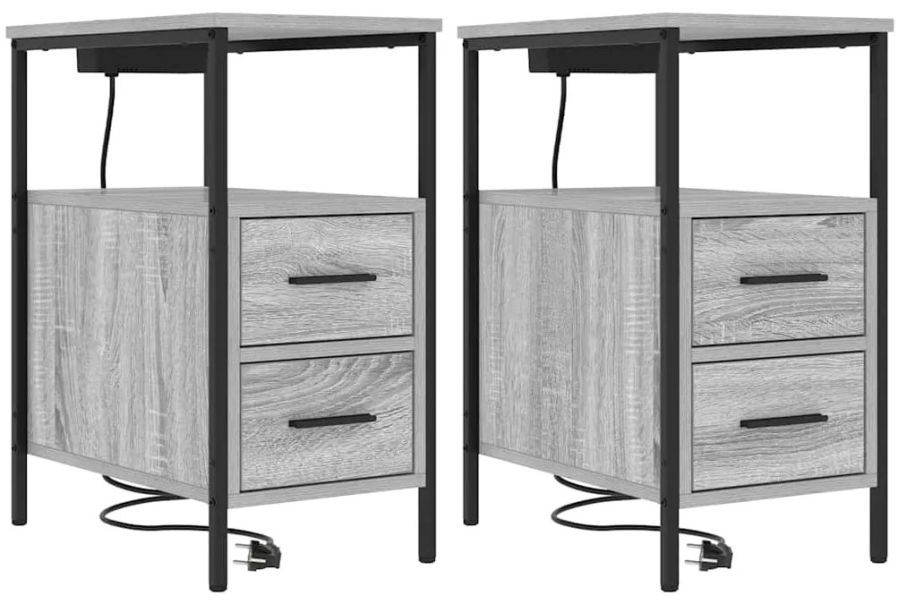 Armários de Canto 2 pcs Sonoma cinzento 30 x 48 x 61 cm