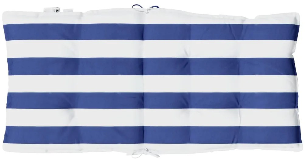 Almofadões cadeira encosto baixo 4pcs tecido oxford azul/branco