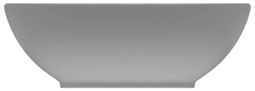 Lavatório luxuoso oval 40x33cm cerâmica cinzento-claro mate