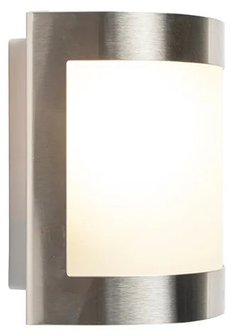 Candeeiro de parede exterior moderno em aço inoxidável IP44 - Mira Moderno