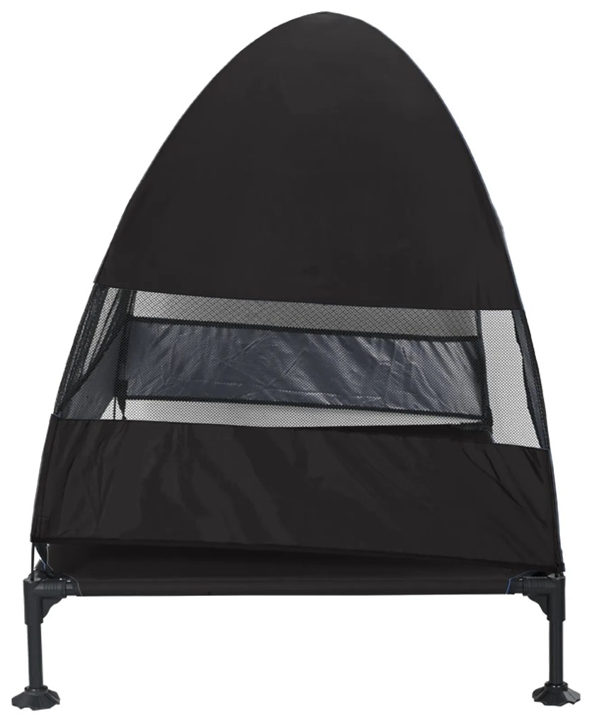 Cama Elevada para Cachorro com Toldo Removível Preto XL Aço