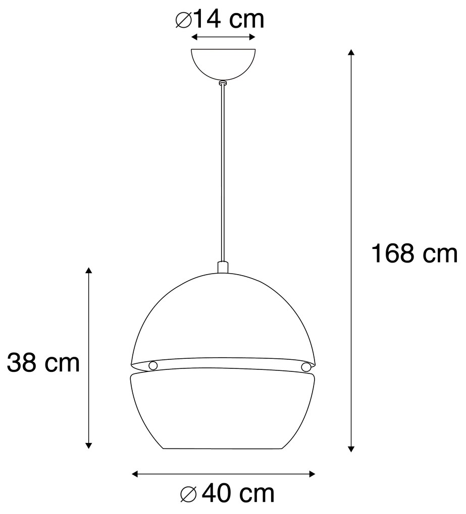 Candeeiro de suspensão retro dourado 40 cm - SLICE Art Deco,Design,Moderno,Retro