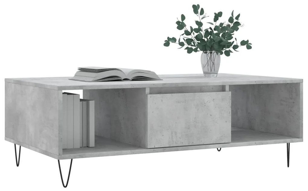 Mesa de centro 104x60x35cm derivados de madeira cinzento sonoma