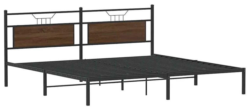 Estrutura cama sem colchão 200x200 cm carvalho castanho