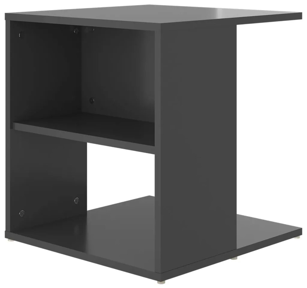 Mesa de apoio 45x45x48 cm derivados de madeira cinza brilhante