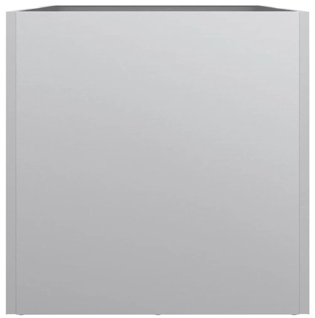 Vaso/floreira 62x30x29 cm aço galvanizado prateado