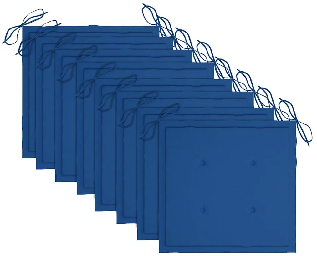 Cadeiras de jardim dobráveis 8 pcs c/ almofadões acácia maciça