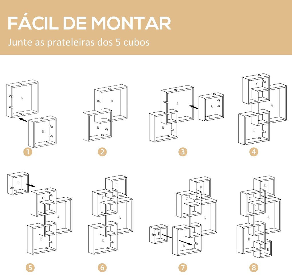 Estante com Prateleiras – Modelo Tromsø – 5x10 – Madeira – 6 Níveis