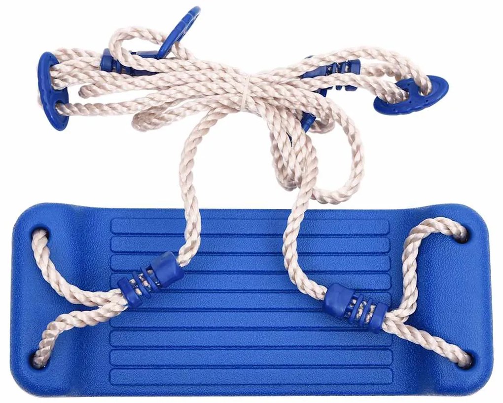Assentos de baloiço com cordas 2 pcs 37x15 cm polietileno azul
