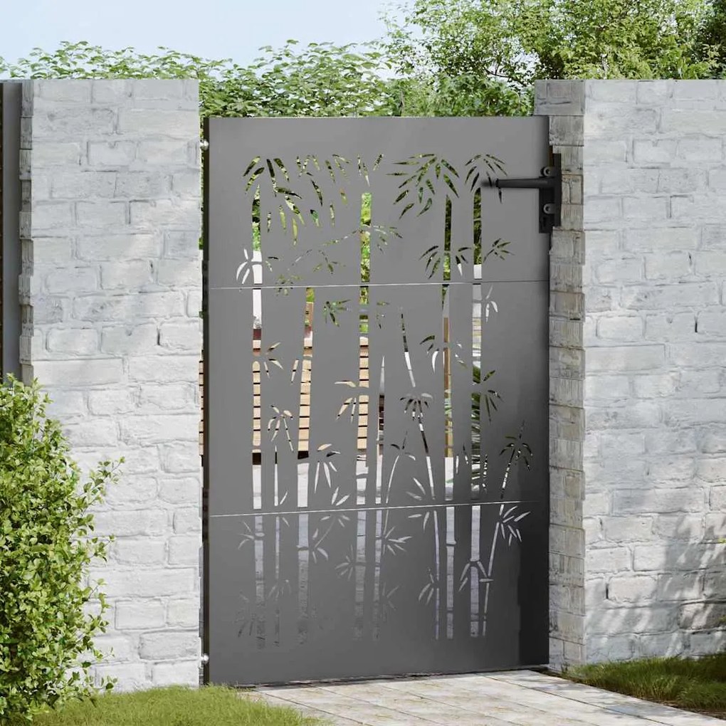 vidaXL Portão de Jardim Preto 105 x 125 cm Aço com Revestimento em Pó