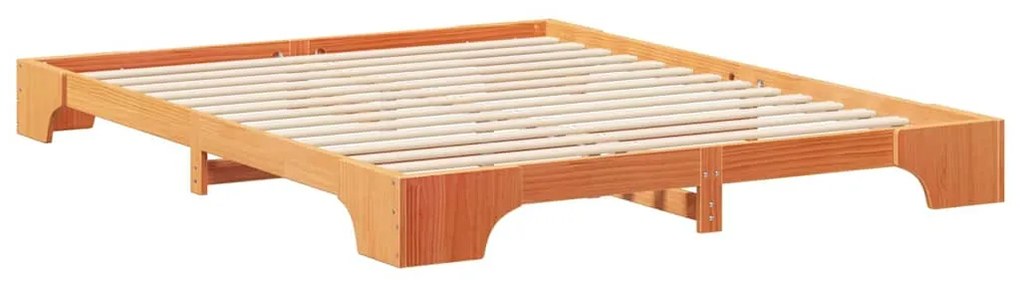 Estrutura de cama de chão Castanho 160 x 220 cm