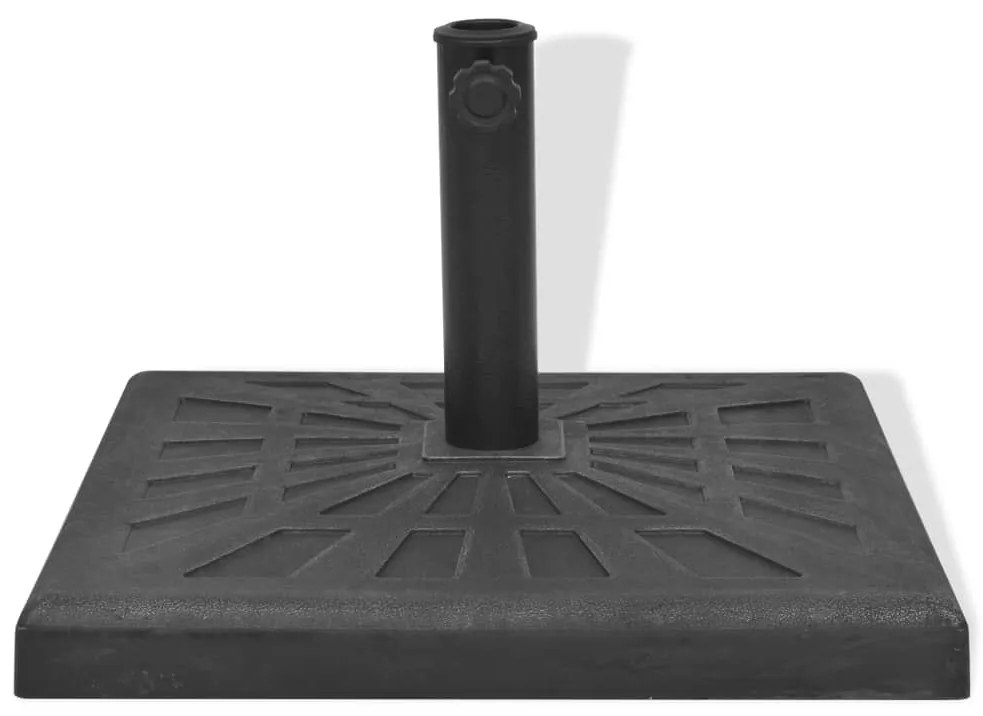 Base para guarda-sol em resina quadrado preto 12 kg