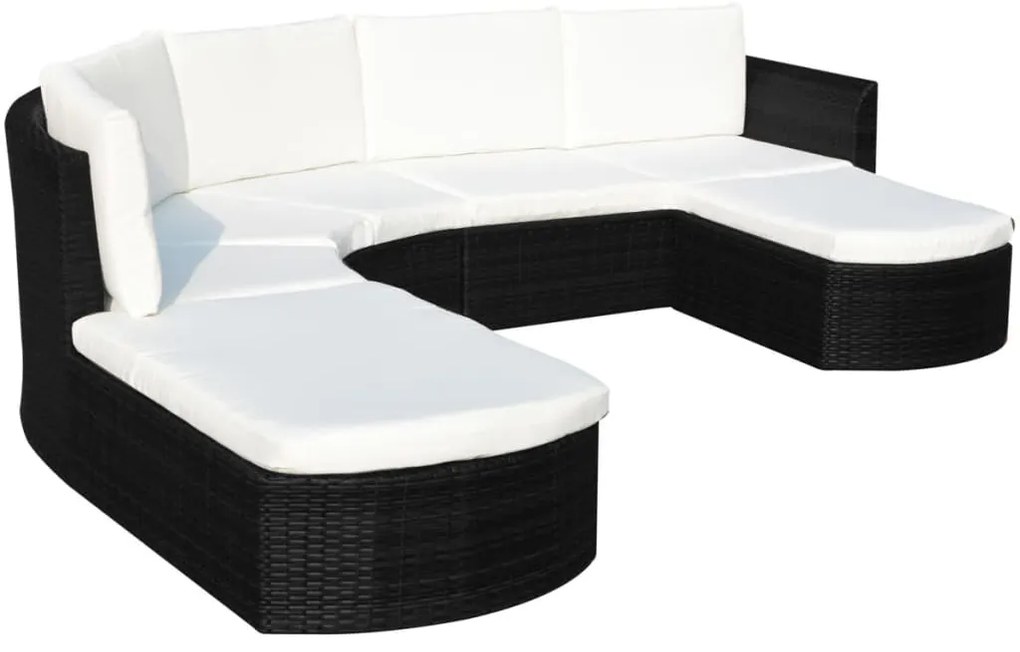 Conjunto de sofás de jardim 16 pcs vime preto