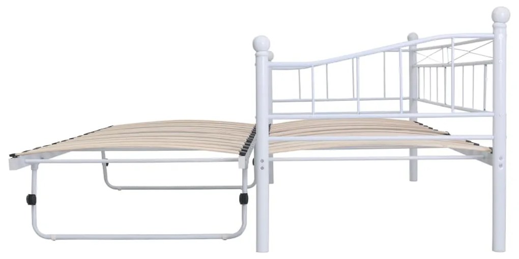 Estrutura de cama em aço 180x200/90x200 cm branco