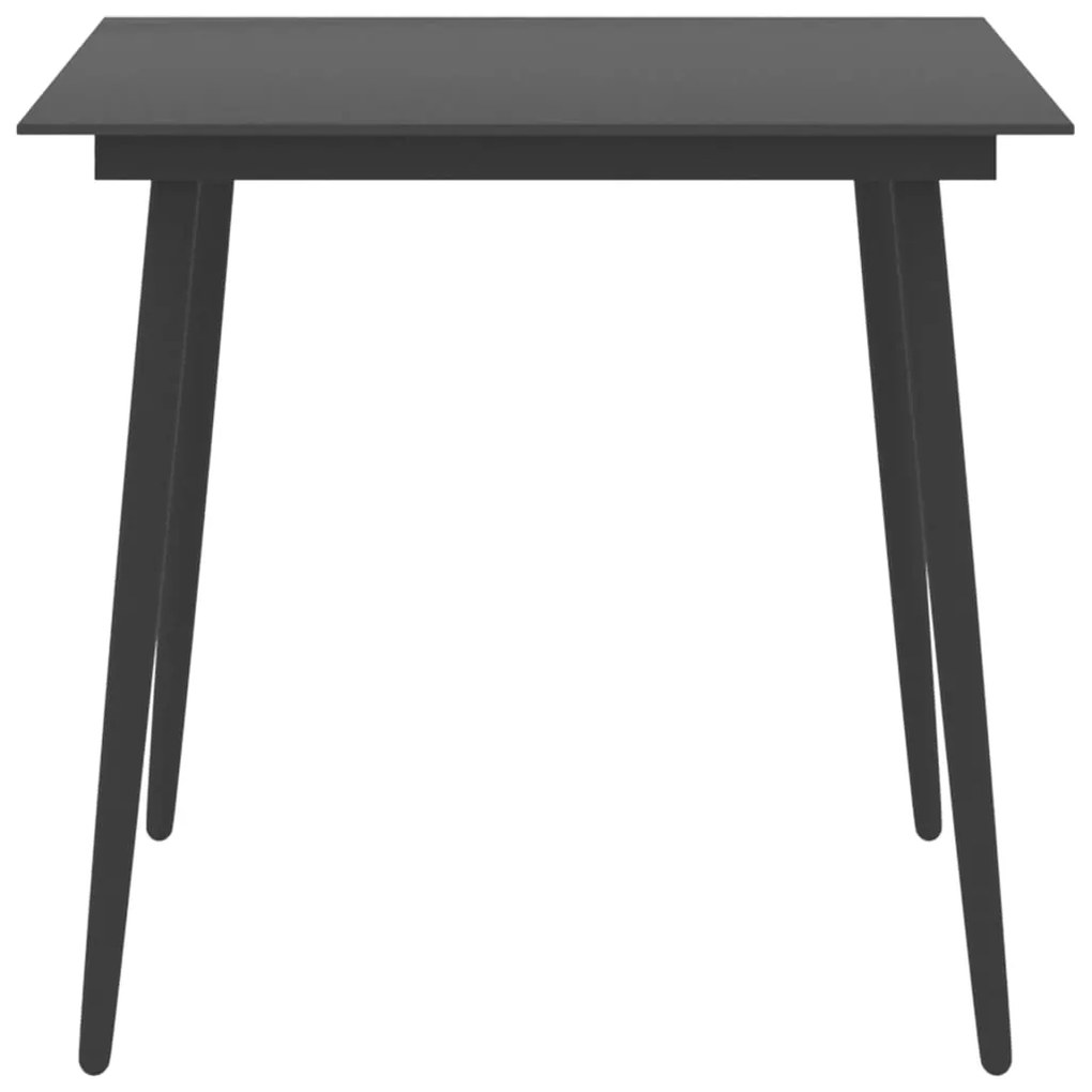 3 pcs conjunto de jantar para jardim preto e castanho