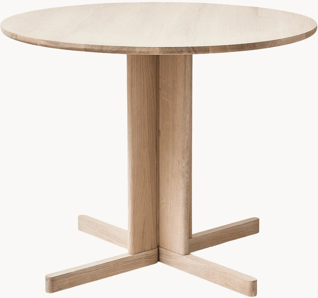 Mesa de jantar redonda em madeira de carvalho Trefoil