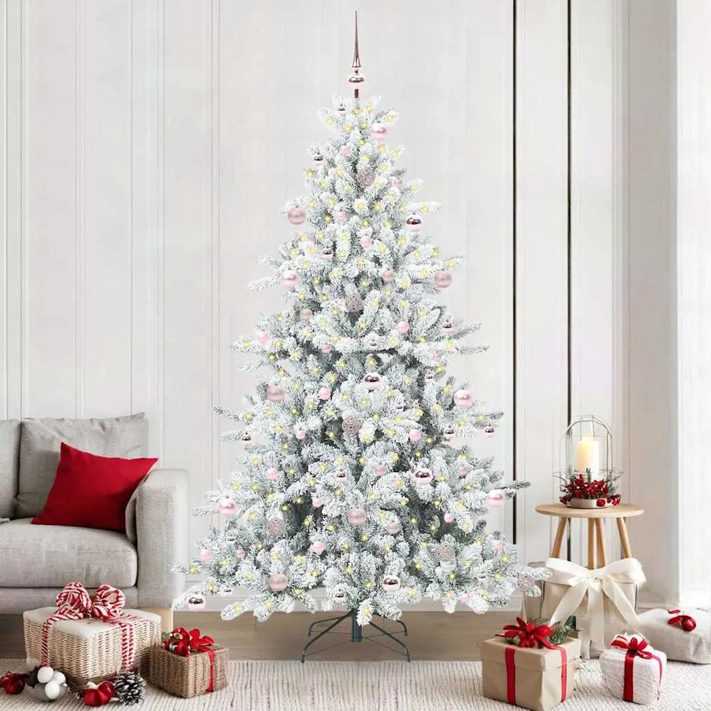 vidaXL Árvore de Natal Articulada Artificial Branco 210 cm PVC