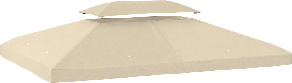 Outsunny Teto de Reposição 4x3 m com Teto Duplo Orifícios de Drenagem e Proteção UV Apenas Teto NÃO Inclui Estrutura Creme | Aosom Portugal