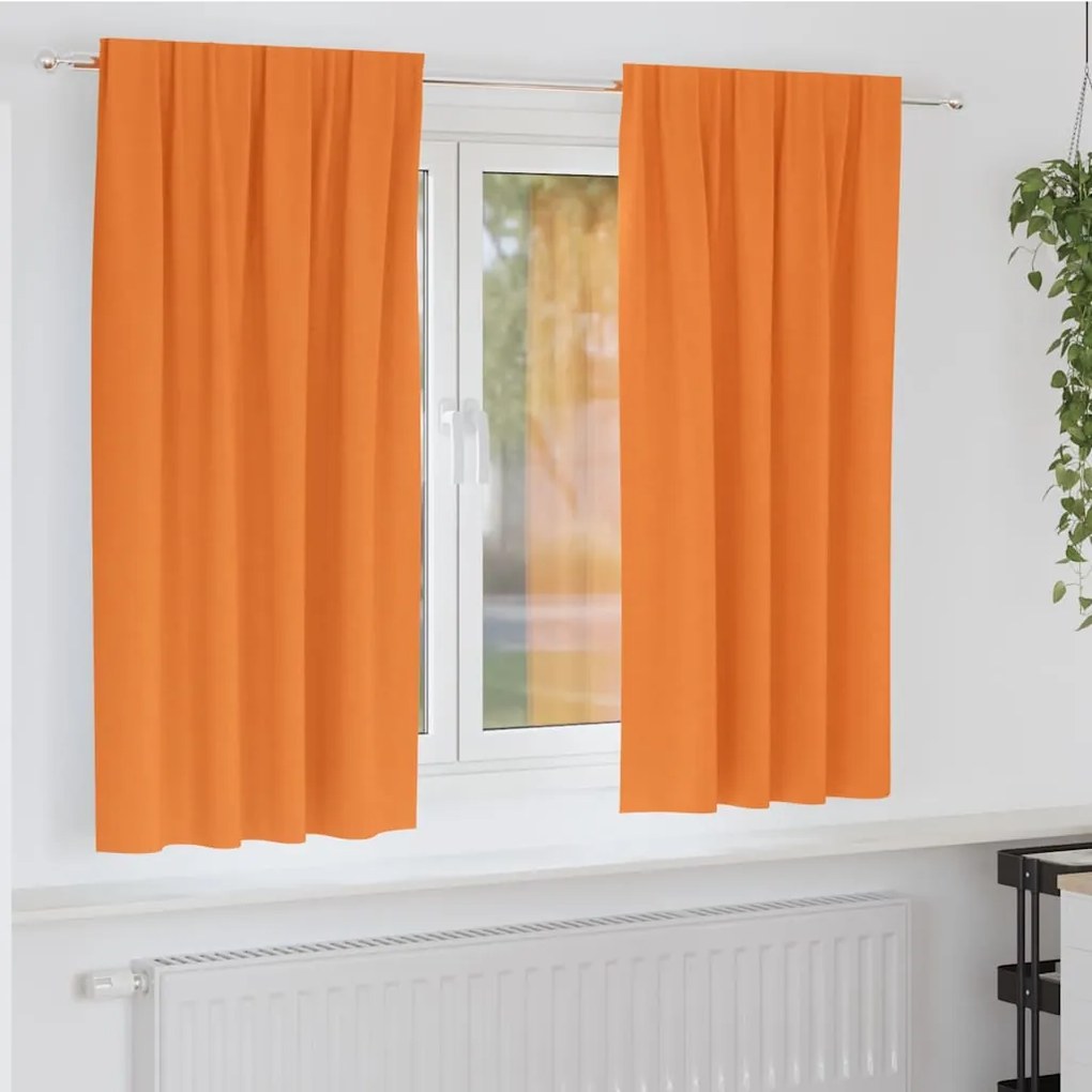 vidaXL Cortinas Blackout com Argolas 2 pcs Laranja 175 x 140 cm