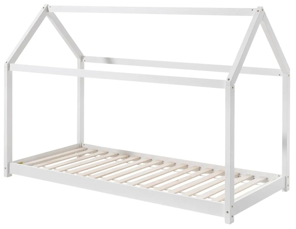 Cama criança Casa CABANE (90x200cm) + Estrado Branca
