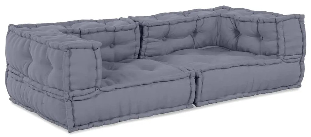 vidaXL Sofá Modular 3 pcs Cinzeto 140 x 70 x 36 cm tecido