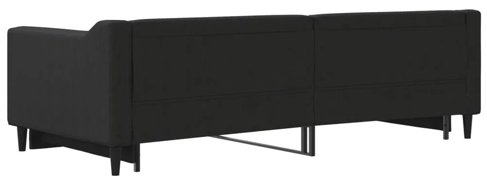 Sofá-cama com gavetão 90x200 cm tecido preto