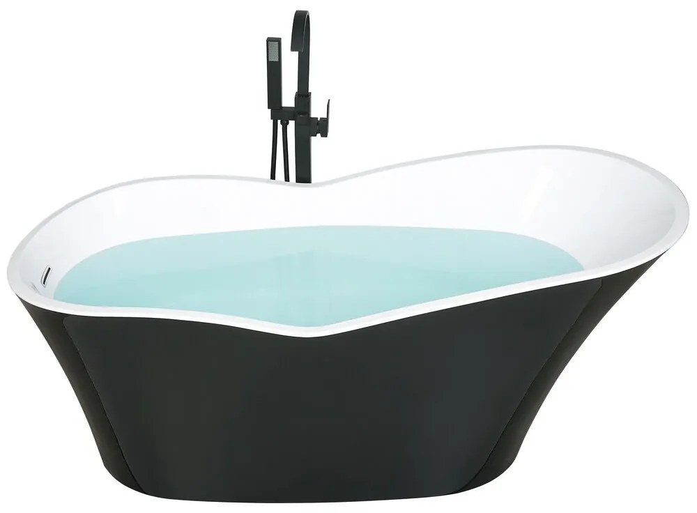 Banheira autónoma em acrílico preto 170 x 80 cm DULCINA Beliani