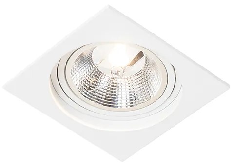 Foco embutido quadrado branco ajustável - Chuck 111 Moderno
