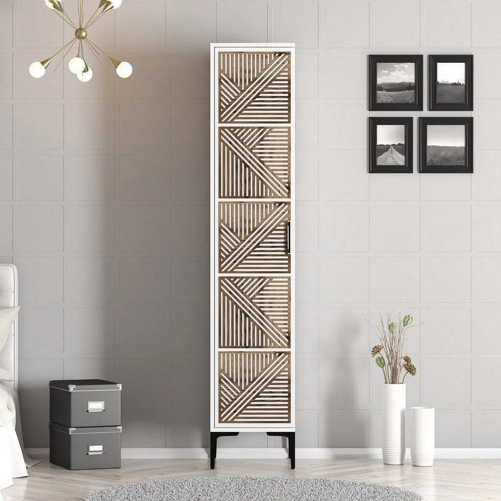 Roupeiro Kumsal P – Branco – 40 cm x 47,5 cm x 201,4 cm