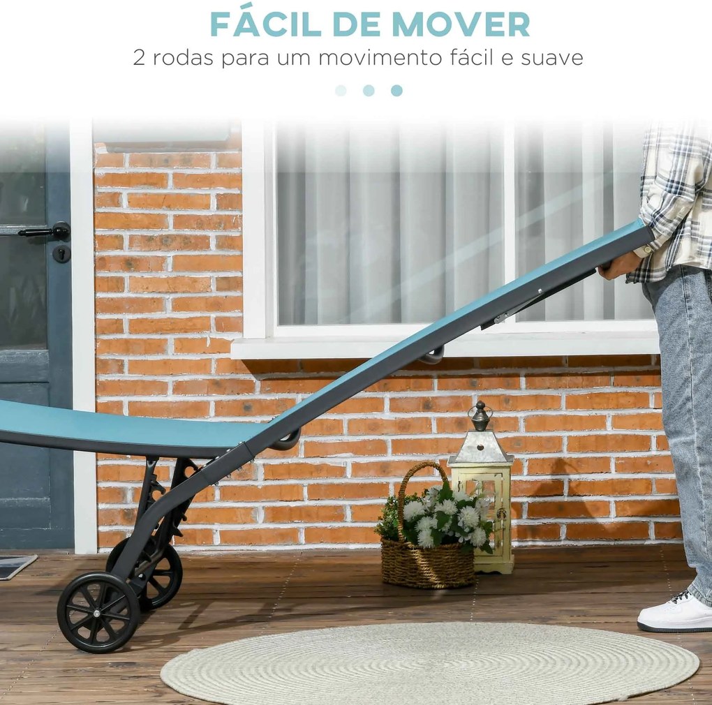 Conjunto de 2 Espreguiçadeiras Reclináveis de Jardim Espreguiçadeiras