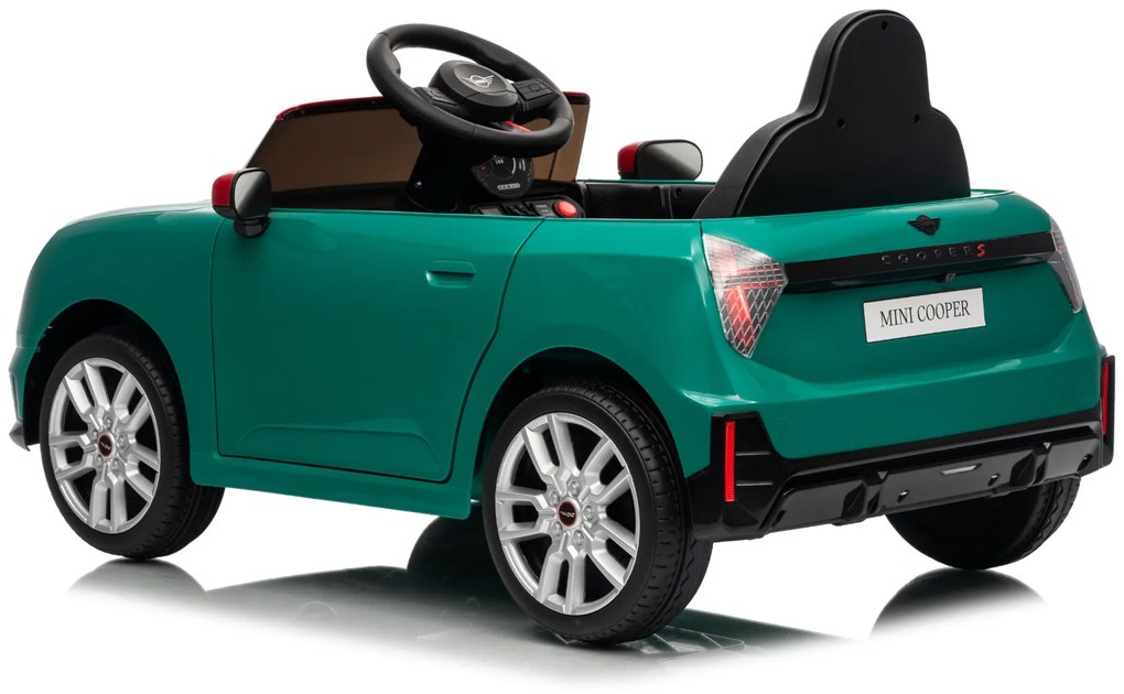 Carro elétrico para crianças 12V Mini Cooper MP3 Player com Controlo remoto, bateria de Lítio Licença Original Verde