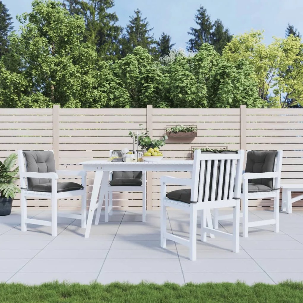 vidaXL Almofadões lombares p/ cadeiras de jardim 4pcs tecido cinza