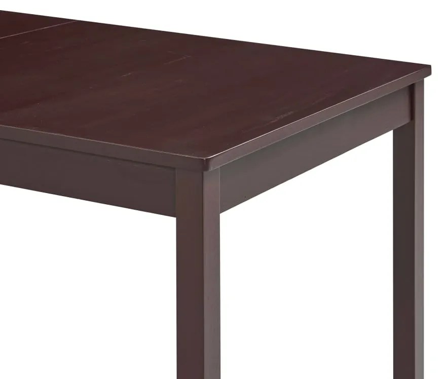Mesa de jantar 140x70x73 cm madeira de pinho castanho-escuro