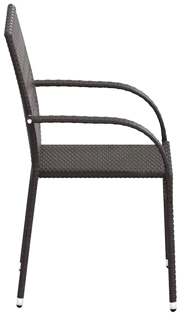 Cadeiras de exterior empilháveis 6 pcs vime PE castanho