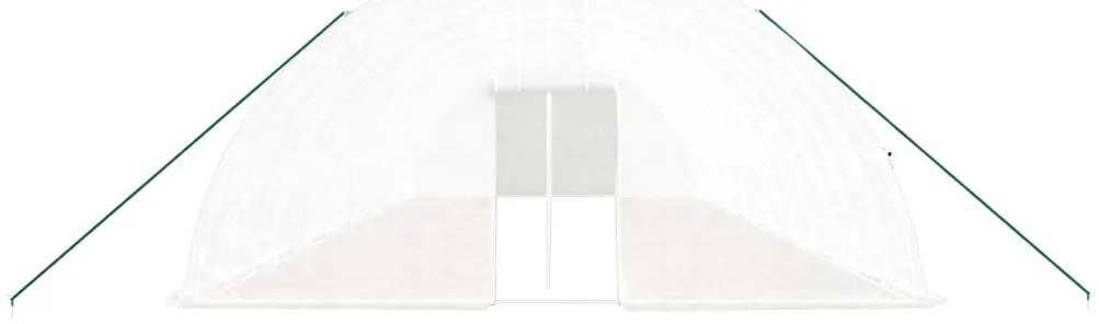 Estufa com estrutura de aço 96 m² 16x6x2,85 m branco