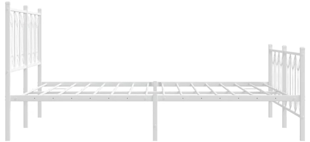 Estrutura de cama com cabeceira e pés 150x200 cm metal branco